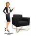 Kit 2 Poltronas Decorativas Base Industrial X Dourada Maressa S07 Suede Preto - Ibiza