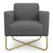 Kit 2 Poltronas Decorativas Base Industrial X Dourada Maressa S08 Suede Grafite - Ibiza