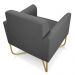 Kit 2 Poltronas Decorativas Base Industrial X Dourada Maressa S08 Suede Grafite - Ibiza