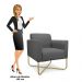 Kit 2 Poltronas Decorativas Base Industrial X Dourada Maressa S08 Suede Grafite - Ibiza