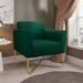 Kit 2 Poltronas Decorativas Base Industrial X Dourada Maressa S23 Suede Verde - Ibiza