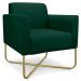 Kit 2 Poltronas Decorativas Base Industrial X Dourada Maressa S23 Suede Verde - Ibiza
