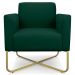 Kit 2 Poltronas Decorativas Base Industrial X Dourada Maressa S23 Suede Verde - Ibiza