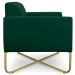 Kit 2 Poltronas Decorativas Base Industrial X Dourada Maressa S23 Suede Verde - Ibiza