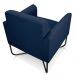 Kit 2 Poltronas Decorativas Base Industrial X Preta Maressa S01 Suede Azul Marinho - Ibiza