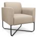 Kit 2 Poltronas Decorativas Base Industrial X Preta Maressa S03 Suede Bege - Ibiza