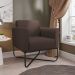 Kit 2 Poltronas Decorativas Base Industrial X Preta Maressa S06 Suede Marrom - Ibiza