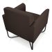 Kit 2 Poltronas Decorativas Base Industrial X Preta Maressa S06 Suede Marrom - Ibiza