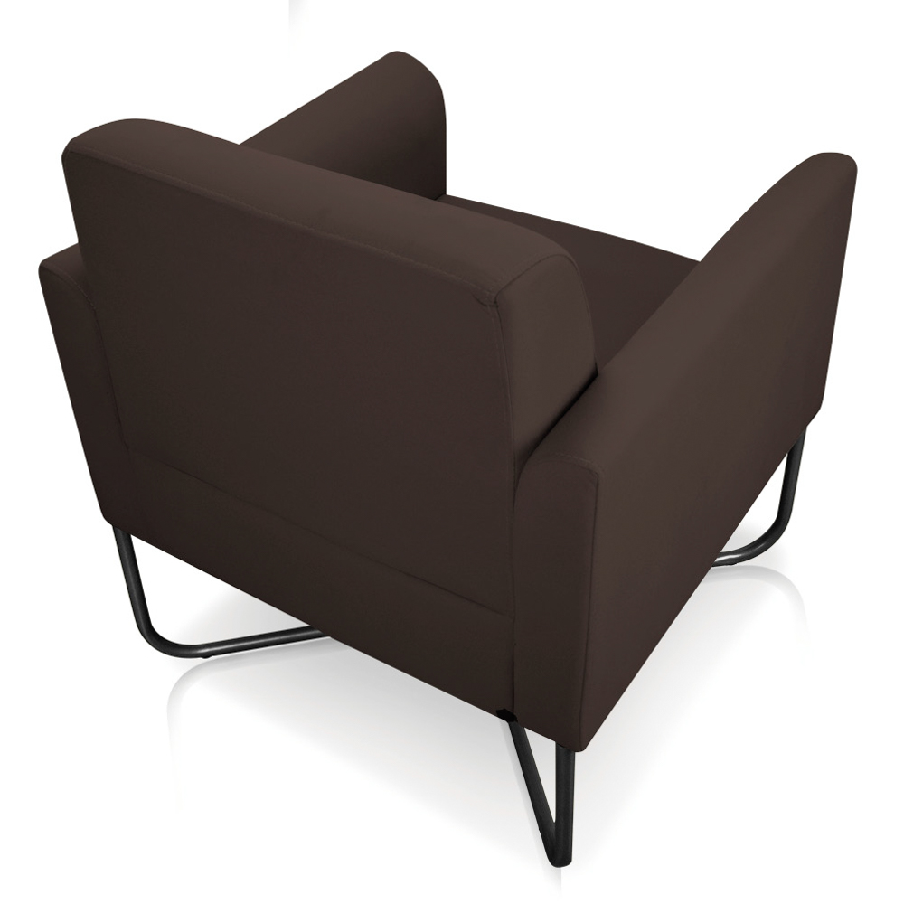 Kit 2 Poltronas Decorativas Base Industrial X Preta Maressa S06 Suede Marrom - Ibiza