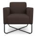 Kit 2 Poltronas Decorativas Base Industrial X Preta Maressa S06 Suede Marrom - Ibiza