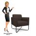 Kit 2 Poltronas Decorativas Base Industrial X Preta Maressa S06 Suede Marrom - Ibiza