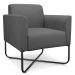 Kit 2 Poltronas Decorativas Base Industrial X Preta Maressa S08 Suede Grafite - Ibiza