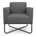 Kit 2 Poltronas Decorativas Base Industrial X Preta Maressa S08 Suede Grafite - Ibiza