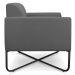 Kit 2 Poltronas Decorativas Base Industrial X Preta Maressa S08 Suede Grafite - Ibiza