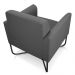 Kit 2 Poltronas Decorativas Base Industrial X Preta Maressa S08 Suede Grafite - Ibiza