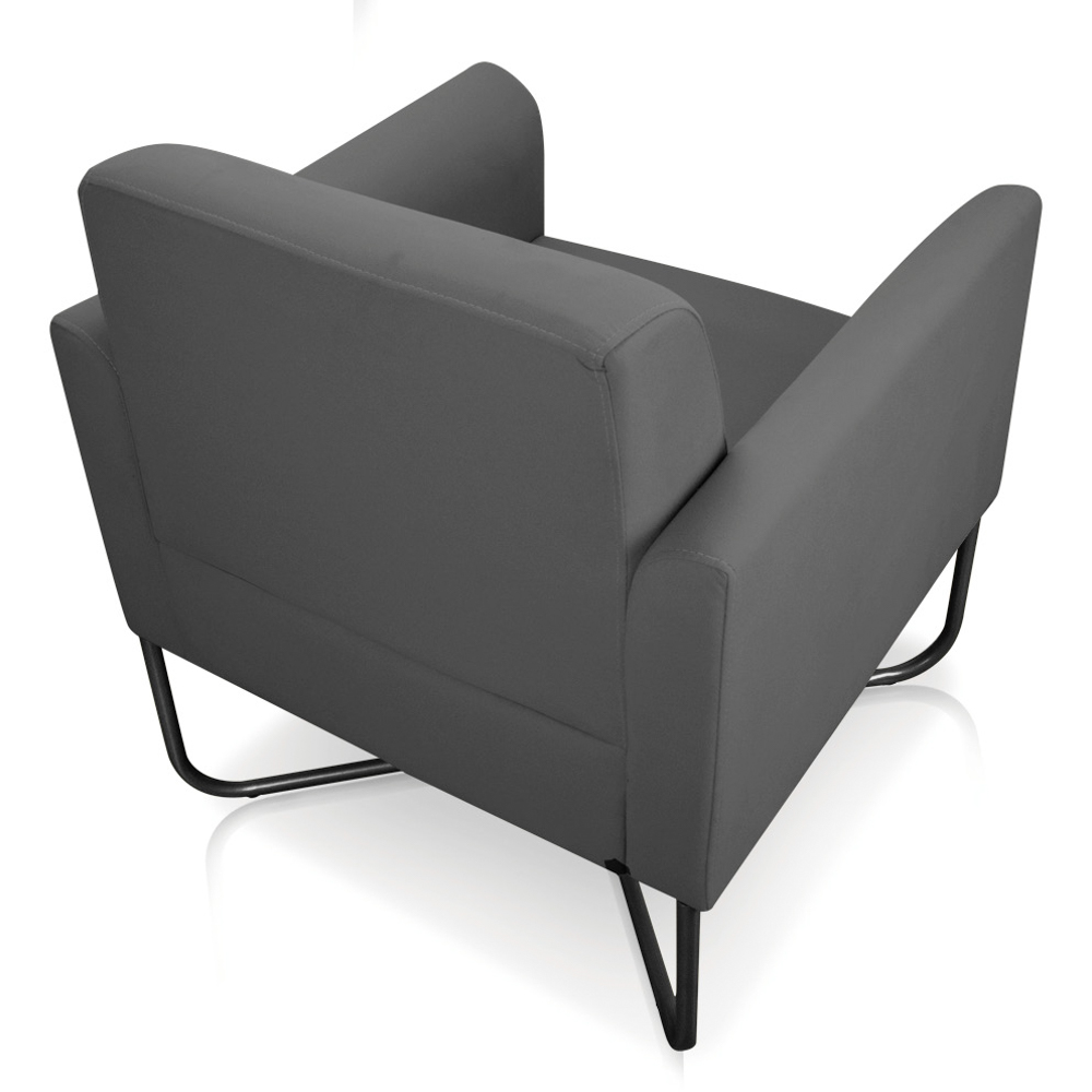 Kit 2 Poltronas Decorativas Base Industrial X Preta Maressa S08 Suede Grafite - Ibiza