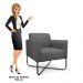 Kit 2 Poltronas Decorativas Base Industrial X Preta Maressa S08 Suede Grafite - Ibiza
