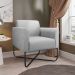 Kit 2 Poltronas Decorativas Base Industrial X Preta Maressa S10 Suede Cinza - Ibiza