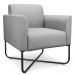 Kit 2 Poltronas Decorativas Base Industrial X Preta Maressa S10 Suede Cinza - Ibiza