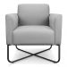 Kit 2 Poltronas Decorativas Base Industrial X Preta Maressa S10 Suede Cinza - Ibiza