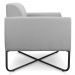Kit 2 Poltronas Decorativas Base Industrial X Preta Maressa S10 Suede Cinza - Ibiza