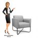 Kit 2 Poltronas Decorativas Base Industrial X Preta Maressa S10 Suede Cinza - Ibiza