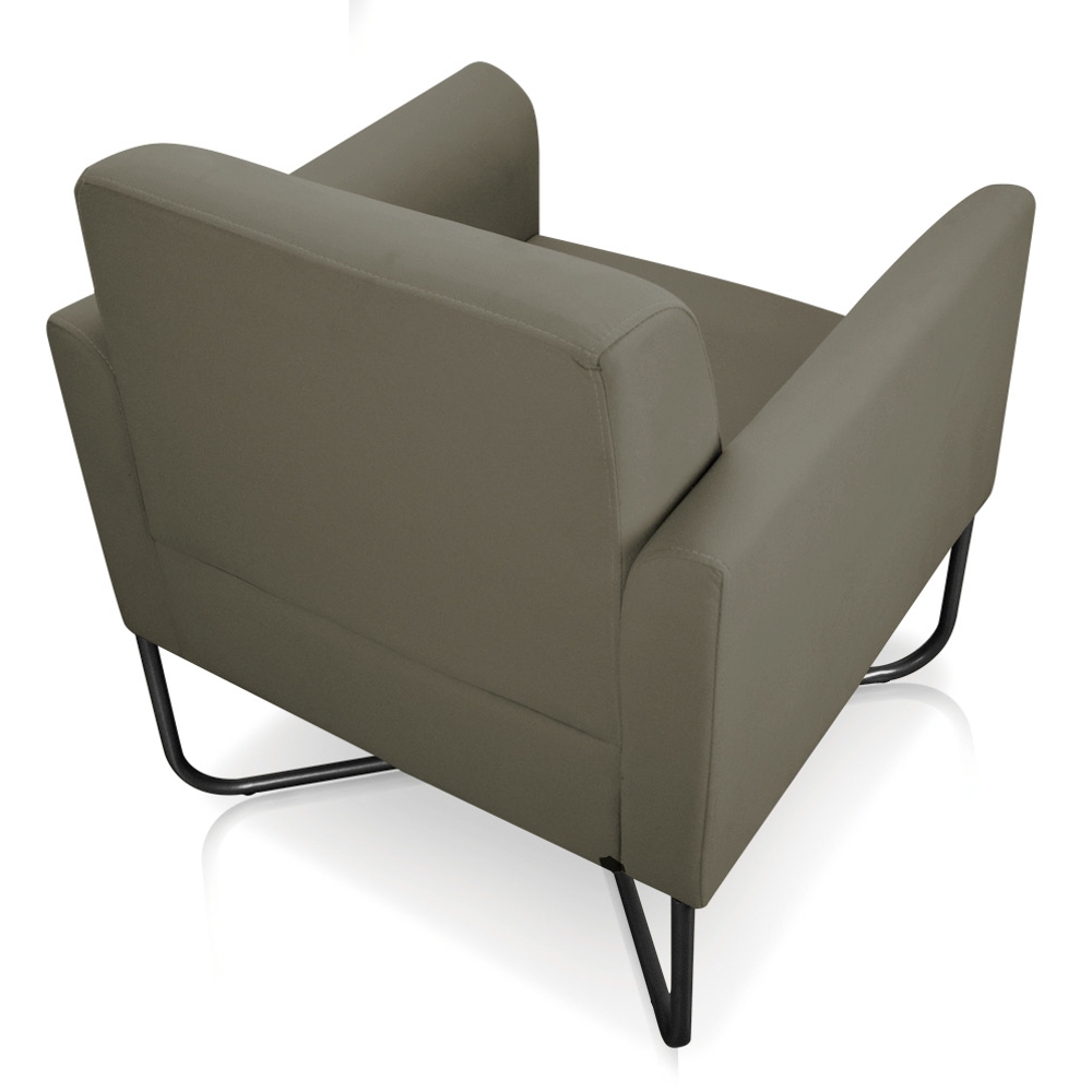 Kit 2 Poltronas Decorativas Base Industrial X Preta Maressa S12 Suede Marrom Rato - Ibiza