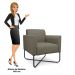 Kit 2 Poltronas Decorativas Base Industrial X Preta Maressa S12 Suede Marrom Rato - Ibiza