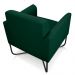 Kit 2 Poltronas Decorativas Base Industrial X Preta Maressa S23 Suede Verde - Ibiza