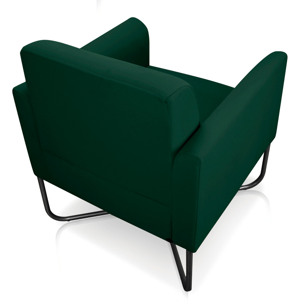 Kit 2 Poltronas Decorativas Base Industrial X Preta Maressa S23 Suede Verde - Ibiza