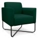 Kit 2 Poltronas Decorativas Base Industrial X Preta Maressa S23 Suede Verde - Ibiza
