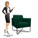 Kit 2 Poltronas Decorativas Base Industrial X Preta Maressa S23 Suede Verde - Ibiza