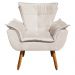 Kit 2 Poltronas Decorativas Pés Palito com Puff Opla Suede Bege - Ibiza