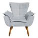 Kit 2 Poltronas Decorativas Pés Palito com Puff Opla Suede Cinza - Ibiza