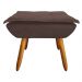Kit 2 Poltronas Decorativas Pés Palito com Puff Opla Suede Marrom - Ibiza