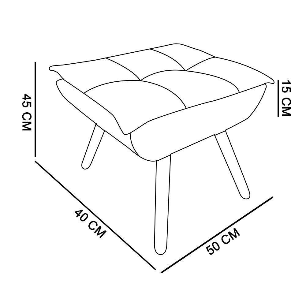 Kit 2 Poltronas Decorativas Pés Palito com Puff Opla Suede Marrom - Ibiza