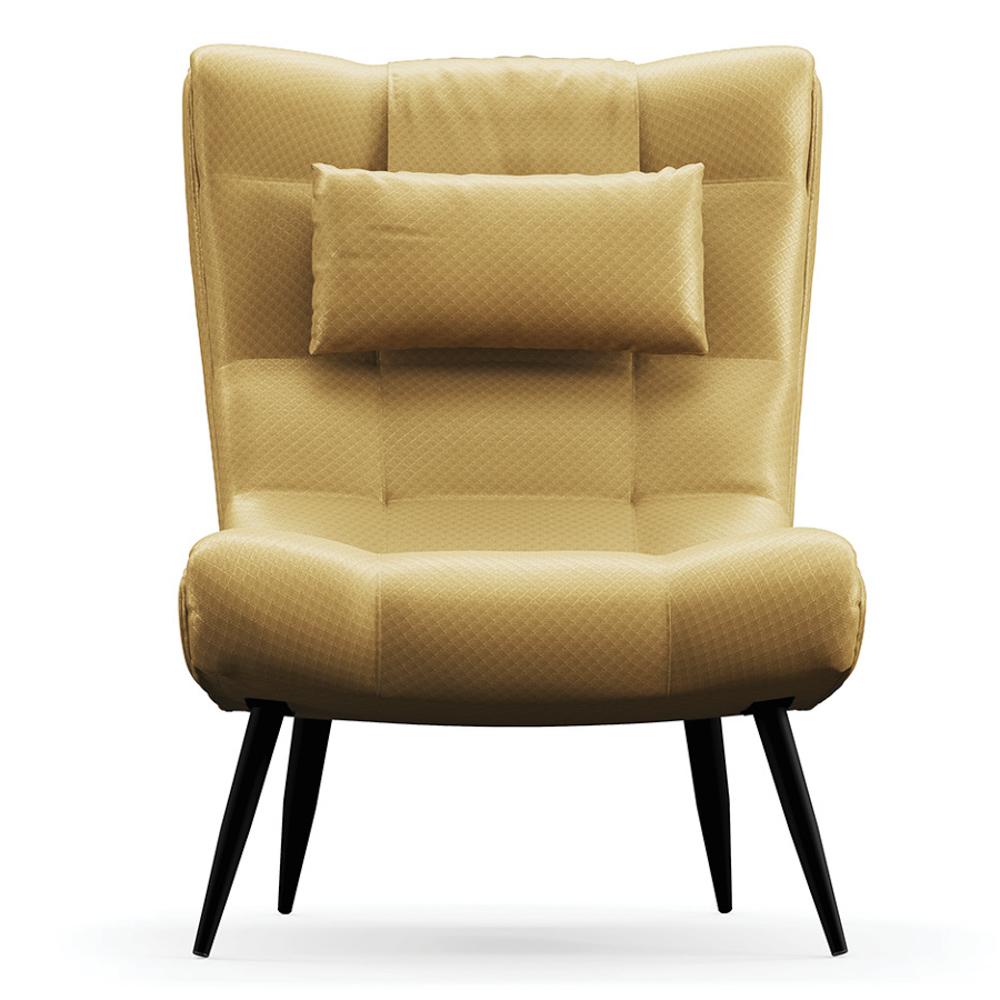 Kit 2 Poltronas Decorativas Para Sala de Estar com Almofada e Pés Palito Lord Facto Dourado - Ibiza