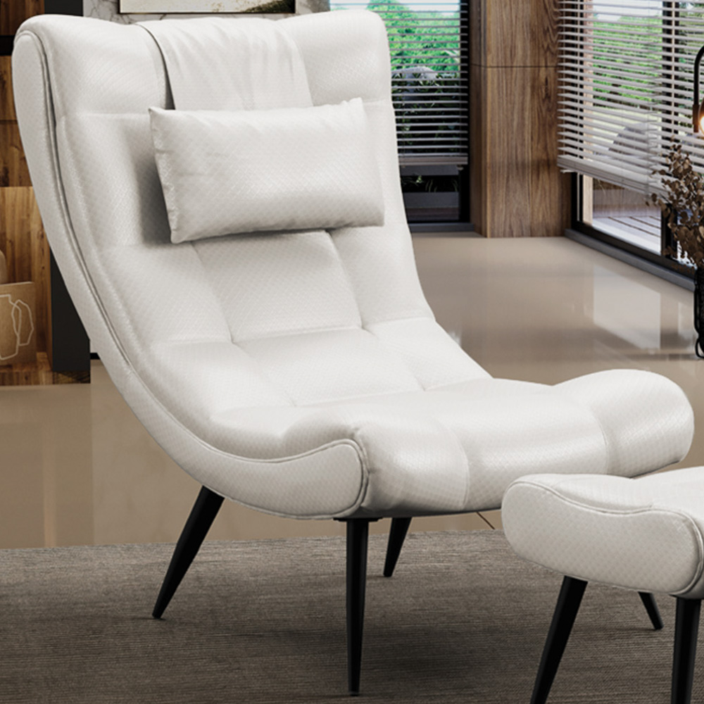 Kit 2 Poltronas Decorativas Para Sala de Estar com Almofada e Pés Palito Lord Facto Prata - Ibiza