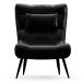 Kit 2 Poltronas Decorativas Para Sala de Estar com Almofada e Pés Palito Lord Facto Preto - Ibiza