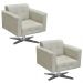 Kit 2 Poltronas Decorativas Sala de Estar Base Cromada Giratória Ana Suede Bege - Ibiza