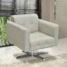 Kit 2 Poltronas Decorativas Sala de Estar Base Cromada Giratória Ana Suede Bege - Ibiza