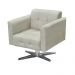 Kit 2 Poltronas Decorativas Sala de Estar Base Cromada Giratória Ana Suede Bege - Ibiza