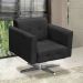 Kit 2 Poltronas Decorativas Sala de Estar Base Cromada Giratória Ana Suede Preto - Ibiza