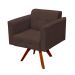 Kit 2 Poltronas Decorativas Sala de Estar Base Madeira Giratória Ana Suede Marrom - Ibiza