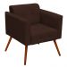 Kit 2 Poltronas Decorativas Sala de Estar Pés Palito Ana Suede Marrom - Ibiza