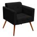 Kit 2 Poltronas Decorativas Sala de Estar Pés Palito Ana Suede Preto - Ibiza
