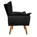 Kit 2 Poltronas Decorativas Sala de Estar Pés Palito Opla Suede Preto - Ibiza