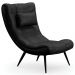 Kit 2 Poltronas Decorativas Sala de Estar com Almofada e Pés Palito Lord Facto Dunas Preto - Ibiza