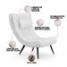 Kit 2 Poltronas Decorativas Sala de Estar com Almofada e Pés Palito Lord Sintético Branco - Ibiza
