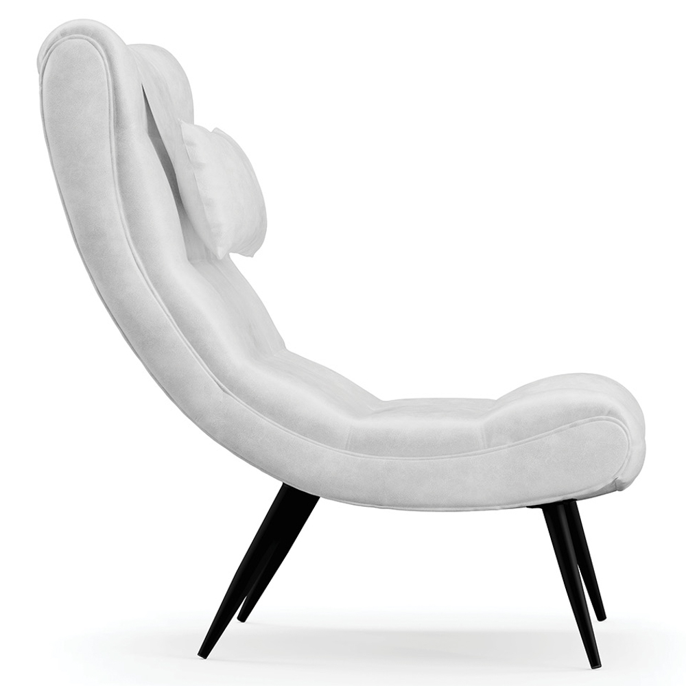 Kit 2 Poltronas Decorativas Sala de Estar com Almofada e Pés Palito Lord Sintético Branco - Ibiza